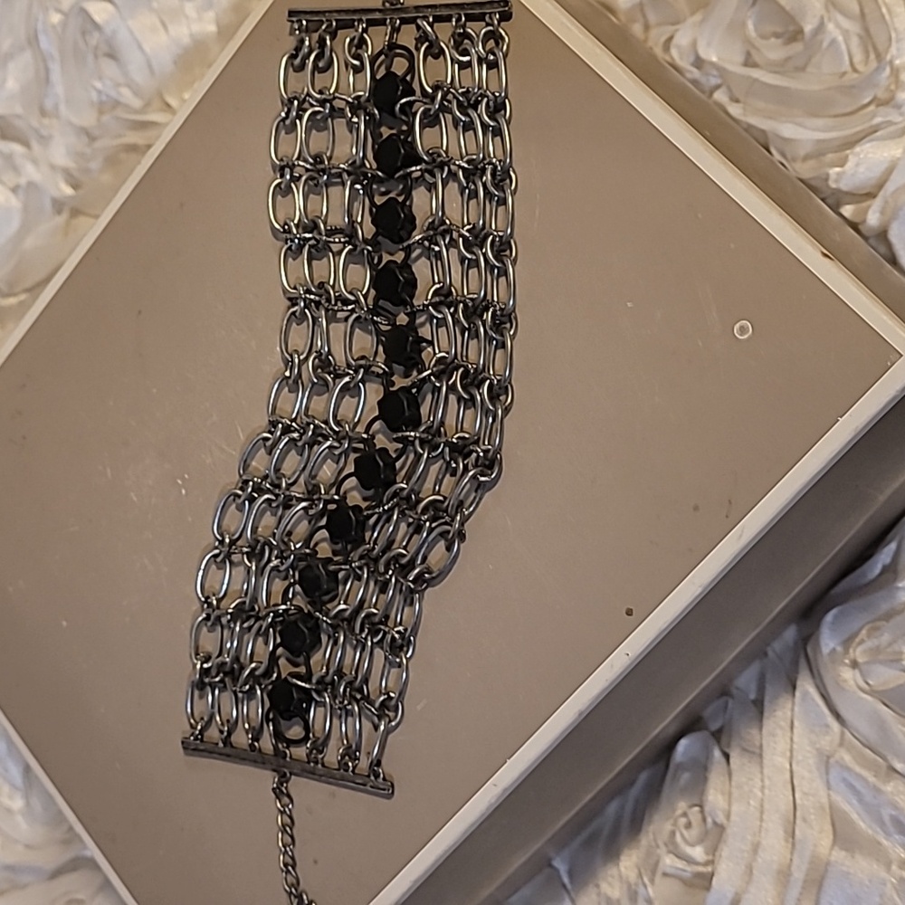 Braided Chain Bracelet Rhinestones - Picture 2 of 13